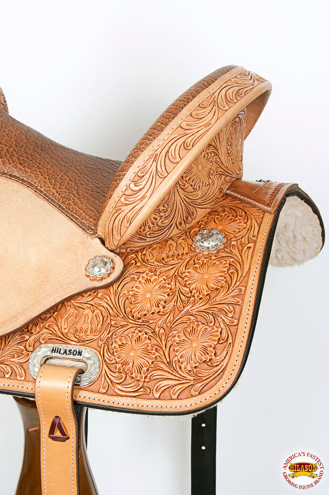 Flex Tree Western Horse Saddle In American Leather Barrel Trail By Hilason