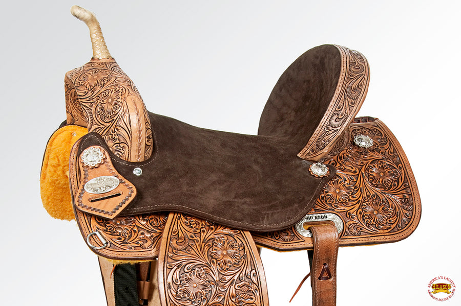 Flex Tree Western Horse Saddle In American Leather Barrel Trail By Hilason