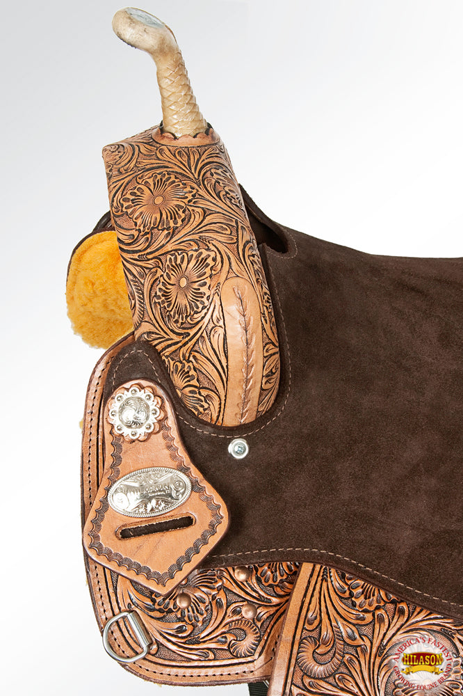 Flex Tree Western Horse Saddle In American Leather Barrel Trail By Hilason