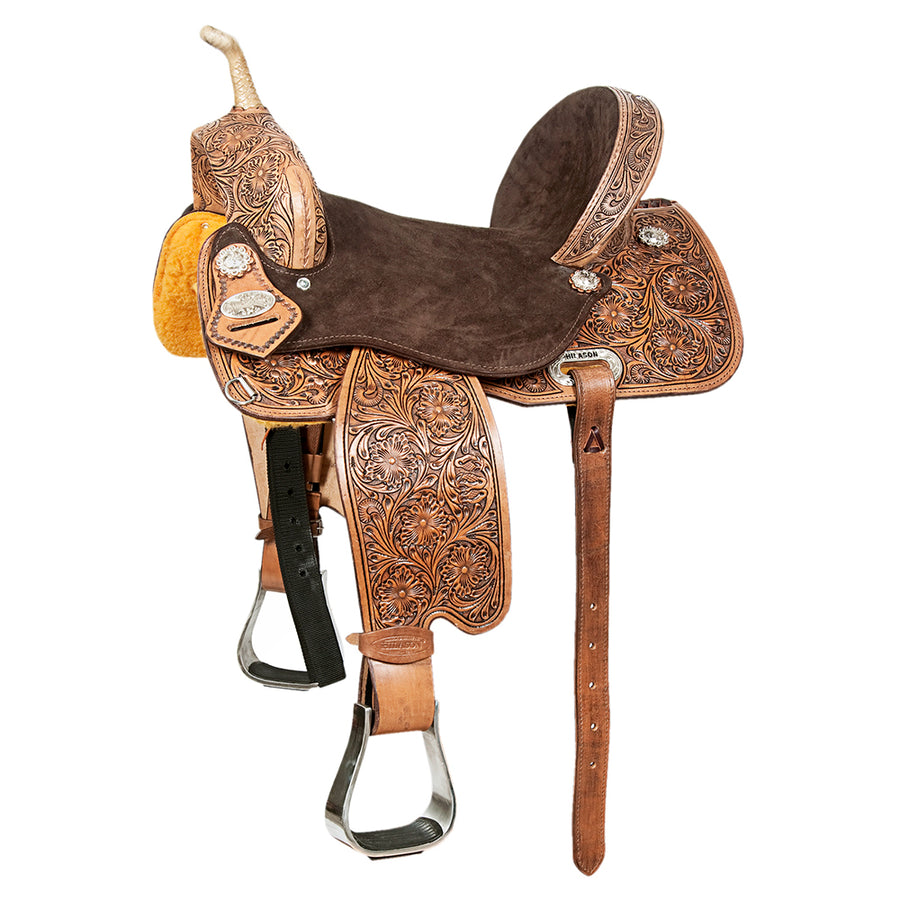 15 In Flex Tree Western Horse Saddle American Leather Barrel Trail - Uhorse