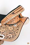 Hilason Western Trail Treeless Barrel Racing American Leather Saddle