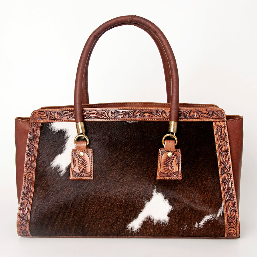 American Darling Tote Hand Tooled Hair on Genuine Leather Western Women Bag | Handbag Purse for Cute
