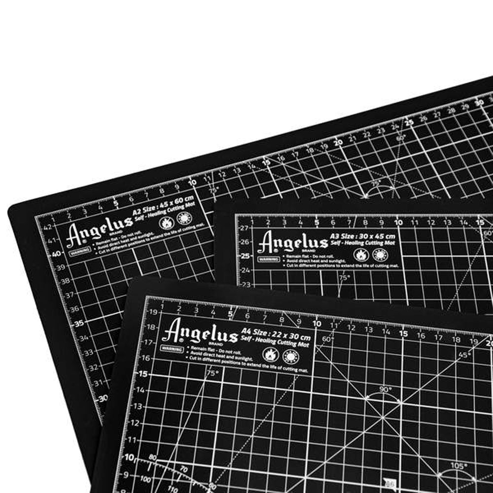 9 In X 12 Angelus Self Healing Cutting Mat Black