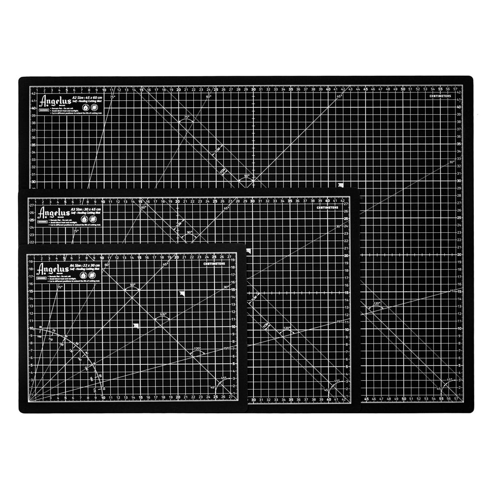 9 In X 12 Angelus Self Healing Cutting Mat Black