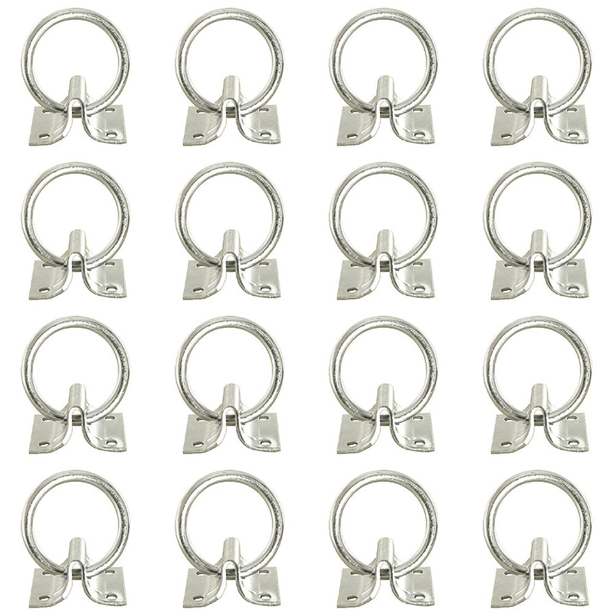 Nickel plated steel curtain rings with brackets, set of 16 - Uhorse