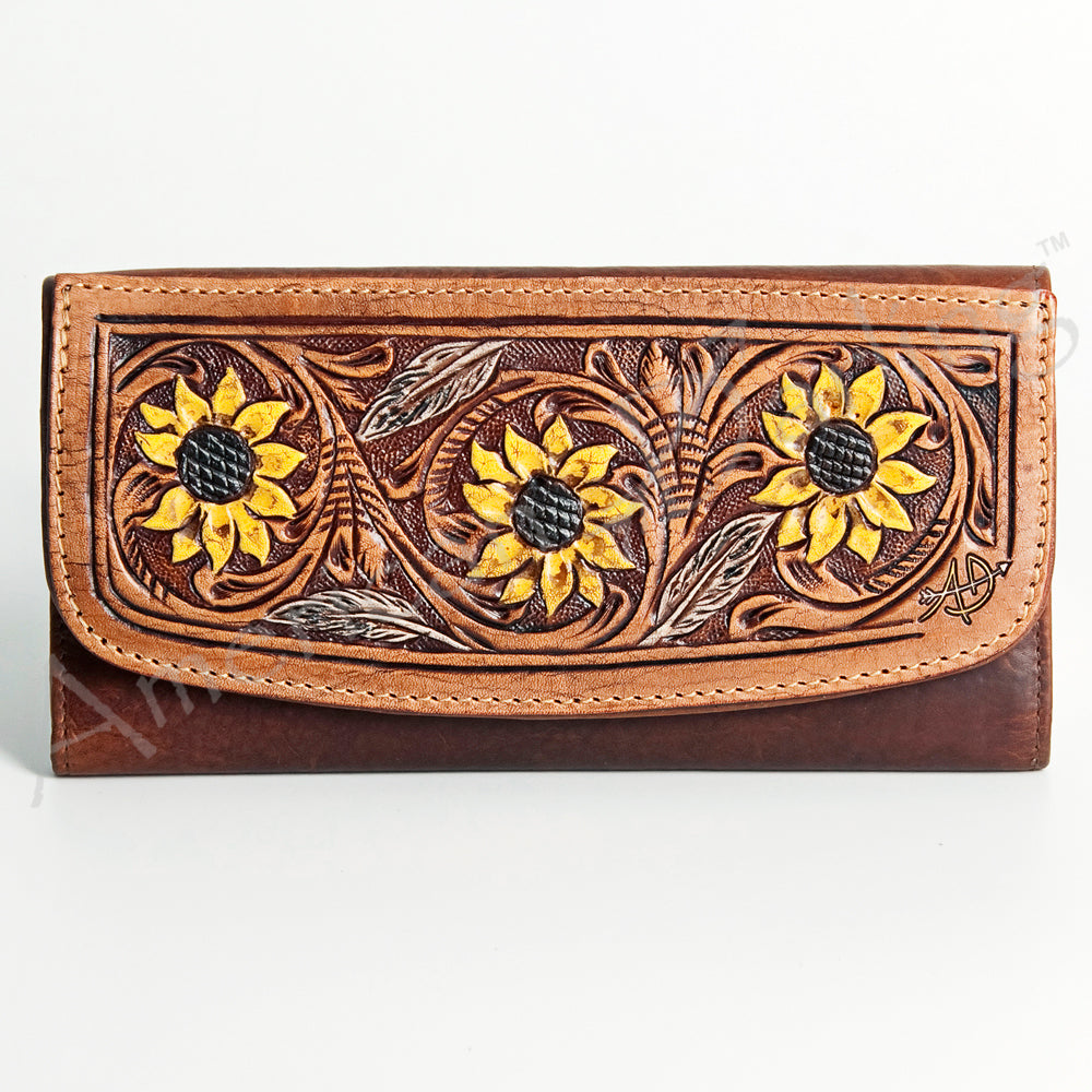 American Darling Wallet Hand Tooled Genuine Leather Western Women Bag | Handbag Purse Wristlet Travel Clutch