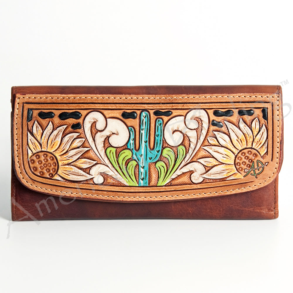 American Darling Wallet Hand Tooled Genuine Leather Western Women Bag | Handbag Purse Wristlet Travel Clutch
