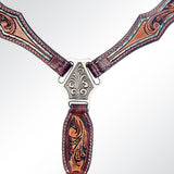 American Darling Western Horse Floral Headstall Breast Collar Genuine Leather