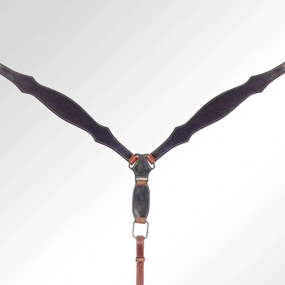 AMERICAN DARLING Western Horse Headstall Breast Collar Set Leather