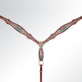 AMERICAN DARLING Western Horse Headstall Breast Collar Set Leather