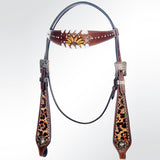 American Darling Western Horse Floral Genuine Leather Headstall Tack Set | Horse Breast Collar | Leather Breast Collar | Western Breast Collar | Breast Collar for Horses