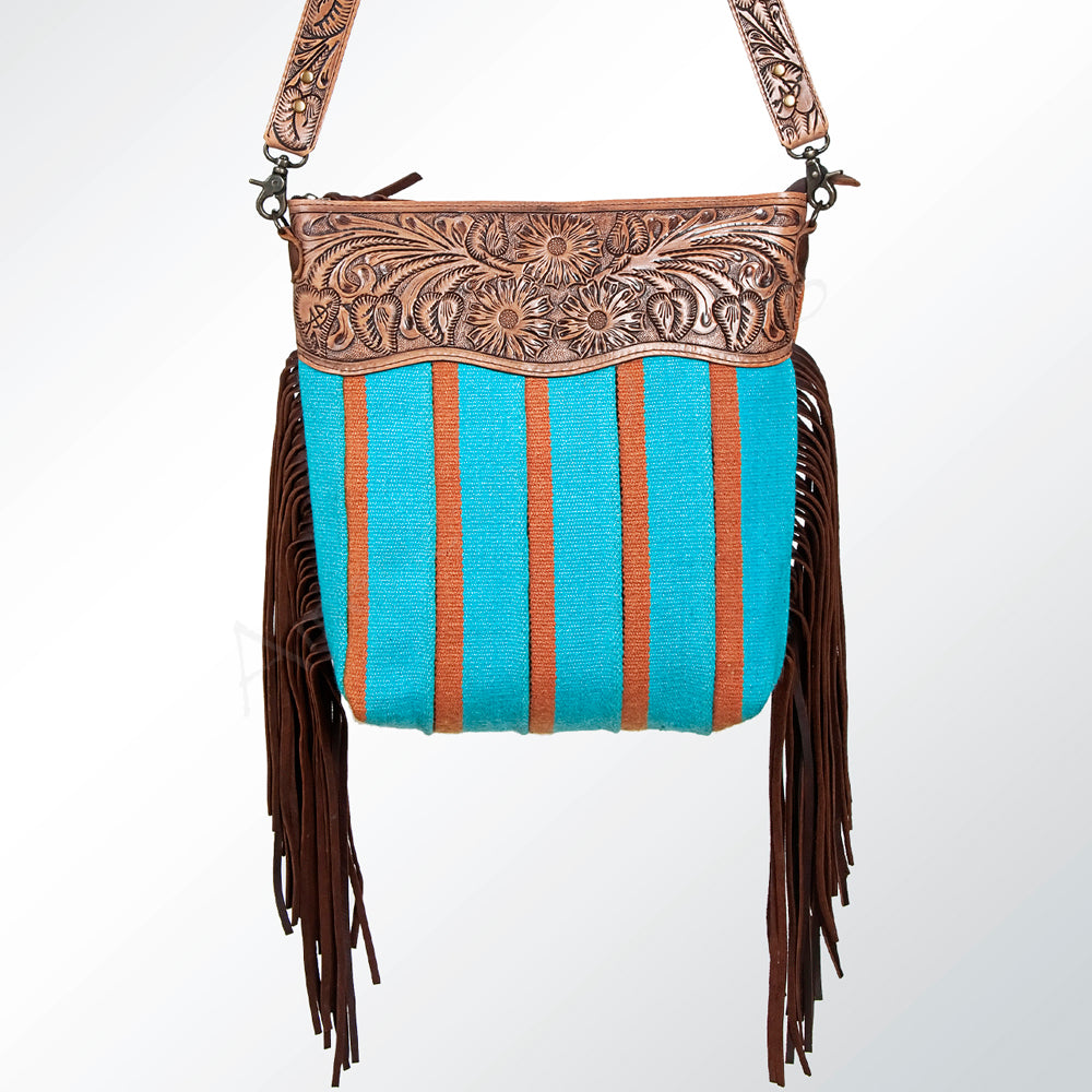 American Darling GIBGX222 Signature Crossbody Hand Tooled Saddle Blanket Genuine Leather Women Bag Western Handbag Purse