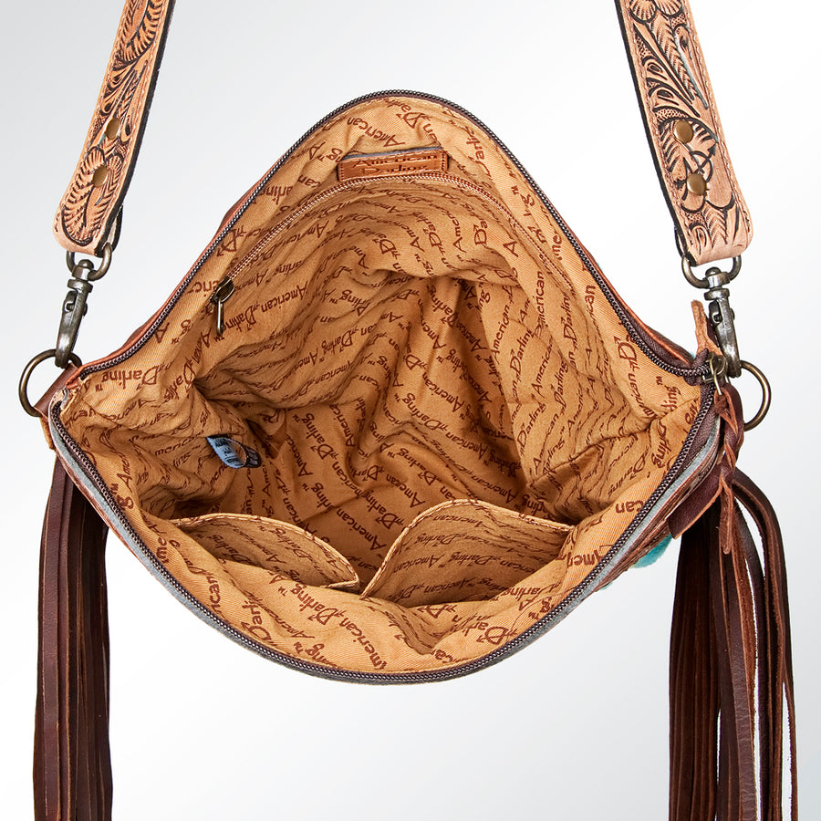 American Darling Cross Body Hand Tooled Saddle Blanket Genuine Leather Western Women Bag Handbag Purse | Crossbody for |Cute