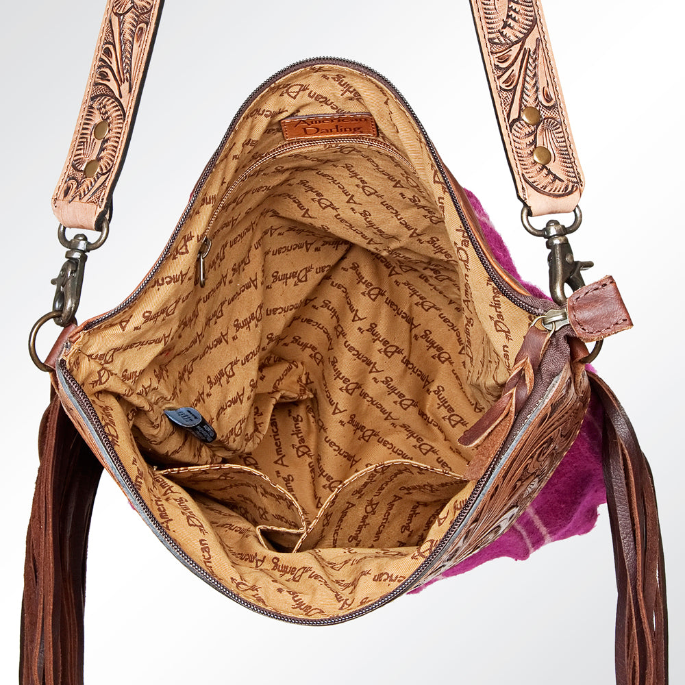 American Darling GIBGX216 Large Crossbody Hand Tooled Saddle Blanket Genuine Leather Women Bag Western Handbag Purse