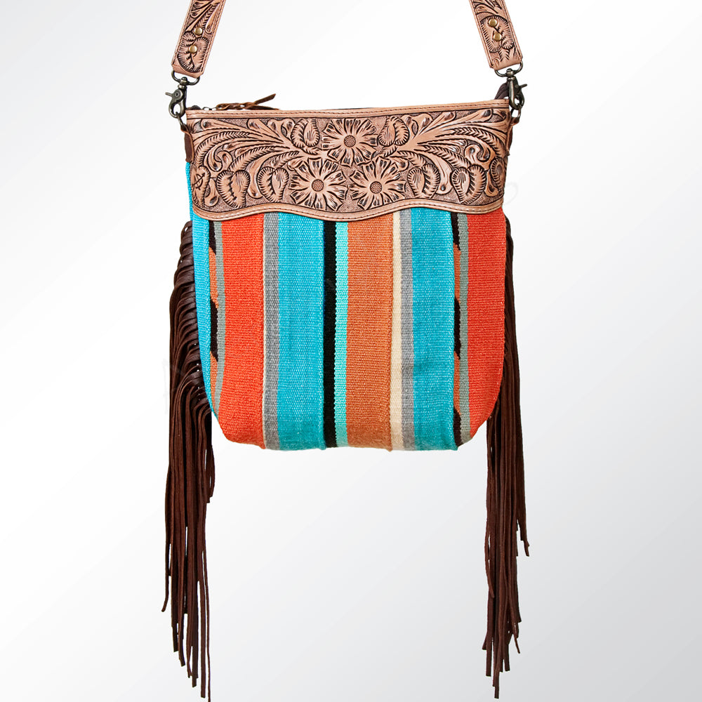 American Darling GIBGX215 Signature Crossbody Hand Tooled Saddle Blanket Genuine Leather Women Bag Western Handbag Purse