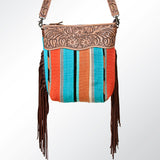 American Darling GIBGX215 Signature Crossbody Hand Tooled Saddle Blanket Genuine Leather Women Bag Western Handbag Purse