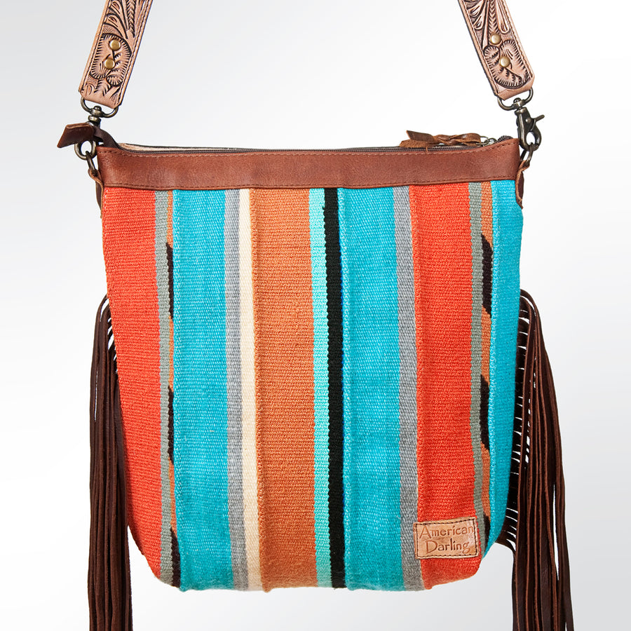 American Darling Cross Body Hand Tooled Saddle Blanket Genuine Leather Western Women Bag Handbag Purse | Crossbody for |Cute