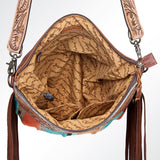 American Darling GIBGX215 Signature Crossbody Hand Tooled Saddle Blanket Genuine Leather Women Bag Western Handbag Purse