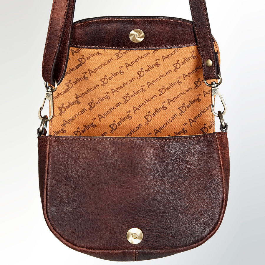 American Darling Cross Body Hand Tooled Hair on- Genuine Leather Western Women Bag Handbag Purse | Crossbody for Cute