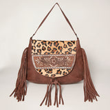 American Darling Messenger Hand Tooled Hair On Genuine Leather Western Women Bag Handbag Purse |