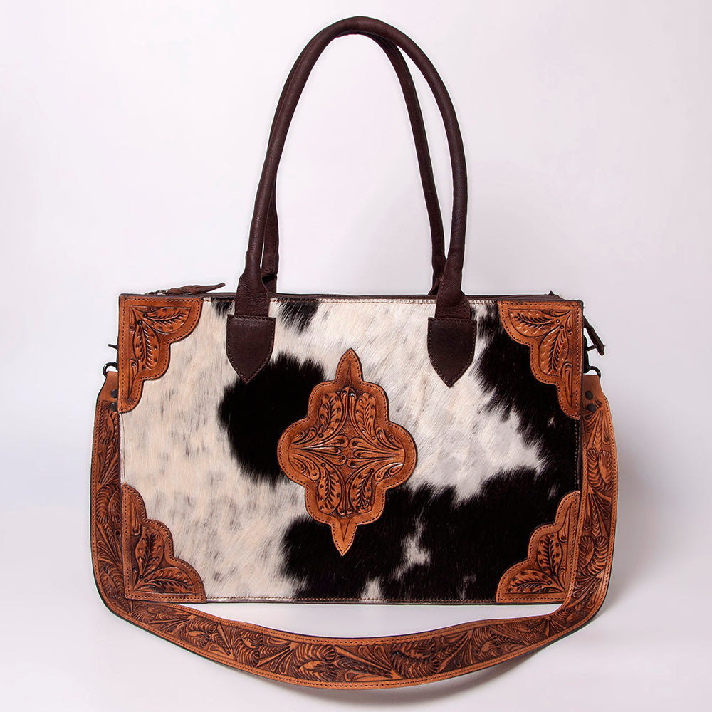 American Darling Tote Hair-On Hand Tooled Genuine Leather Western Women Bag Handbag Purse | Travel Bags College Casual