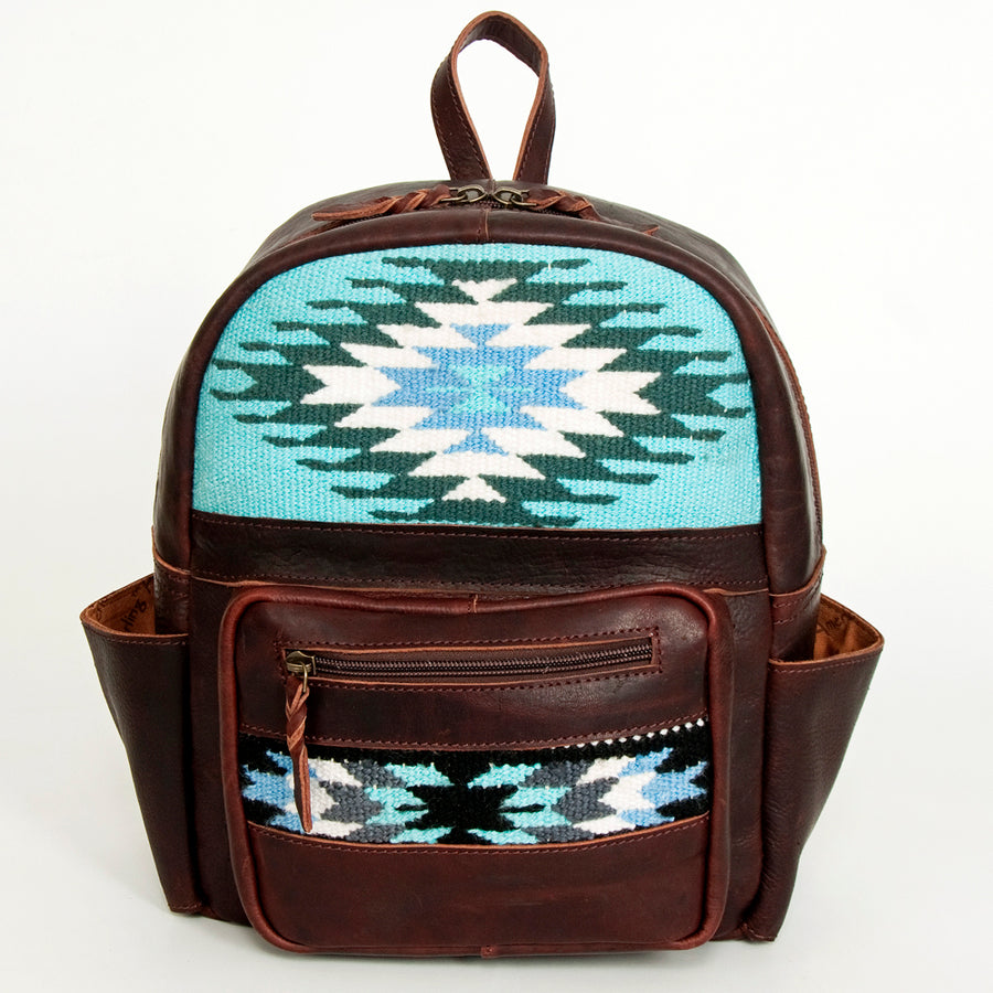 American Darling Backpack Saddle Blanket Fabric Genuine Leather Western Women Bag | for Laptop School Purse Travel