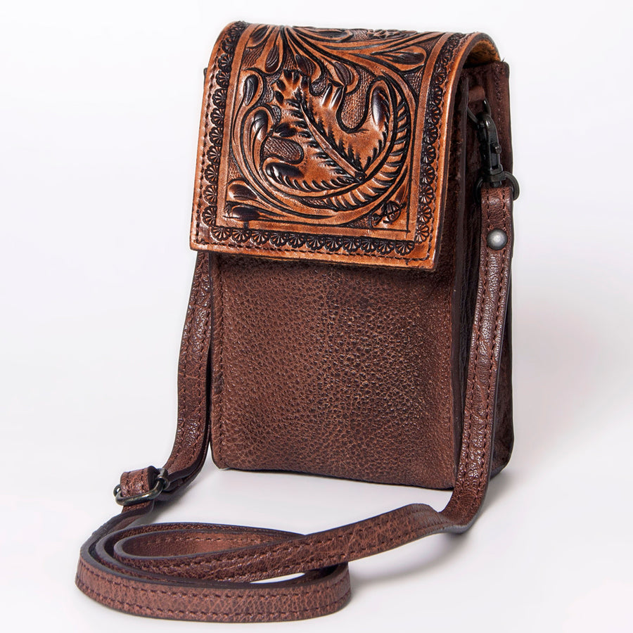 American Darling Cell Phone Holder Hand Tooled Genuine Leather Western Women Bag Purse | Case - Uhorse