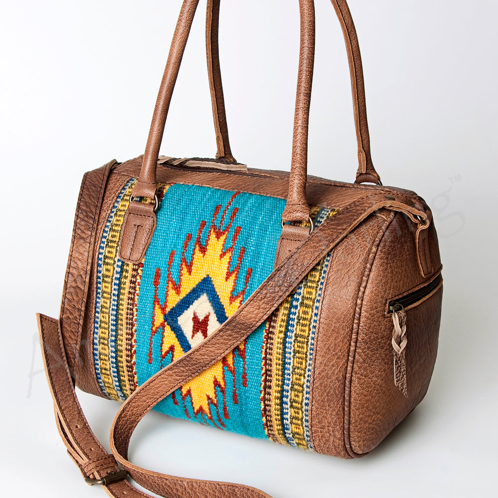 American Darling Duffel Saddle Blanket Genuine Leather Women Bag Western Handbag Purse | Duffle