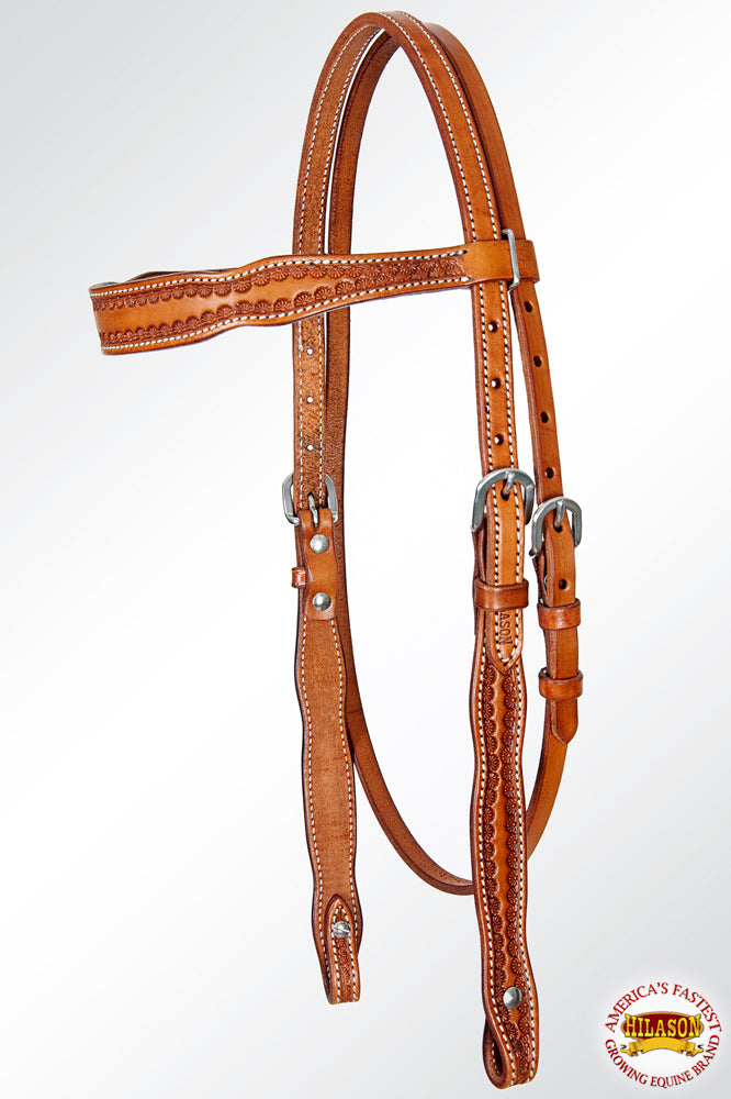 HILASON American Leather Horse Browband Headstall Working Tack Brown | for Horses Western Headstalls