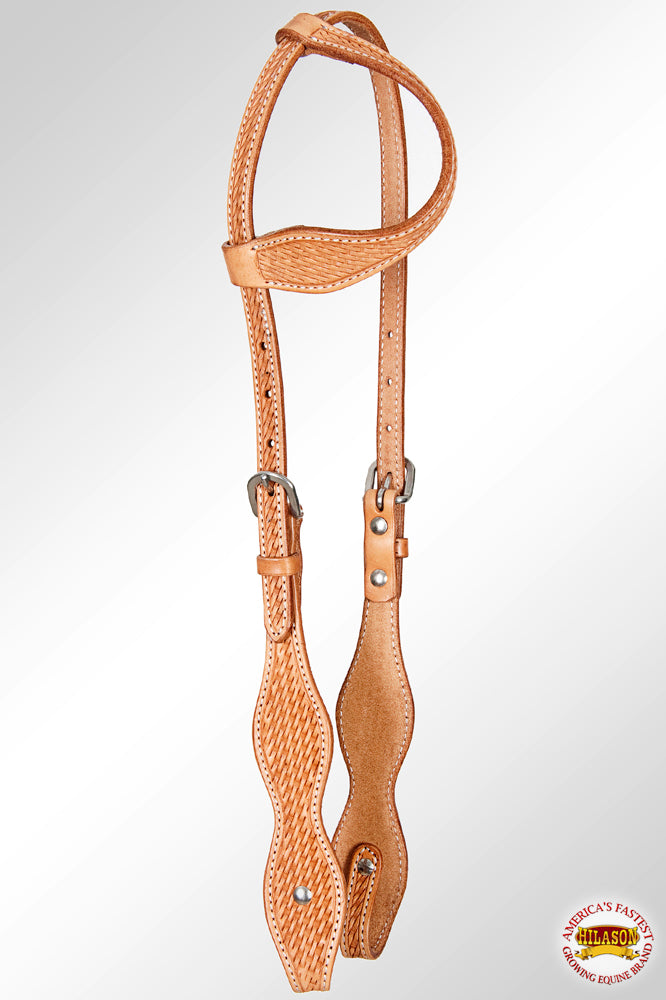 HILASON American Leather Horse One Ear Headstall Working Tack Tan | for Horses Western Headstalls