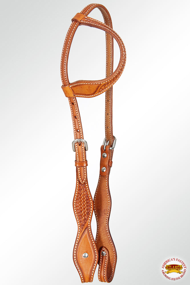 HILASON American Leather Horse One Ear Headstall Working Tack Tan | for Horses Western Headstalls