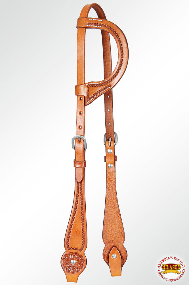 HILASON American Leather Horse One Ear Headstall Working Tack Tan | for Horses Western Headstalls