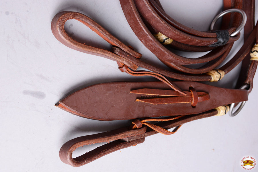 HILASON Western Horse American Leather Reins | Split Rein Roper Roping