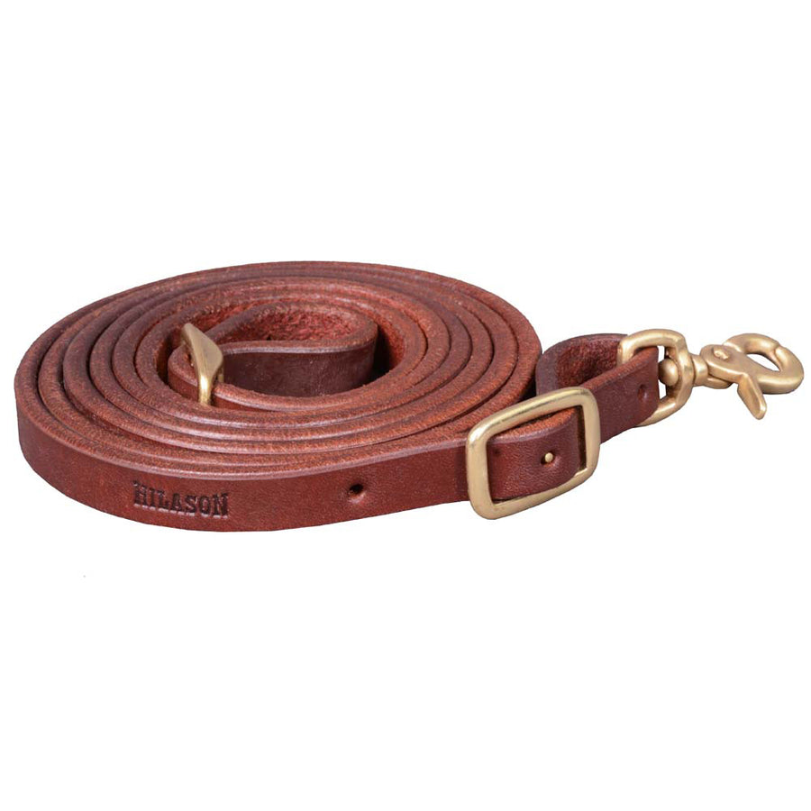 5/3 In X 7.5 Ft HILASON American Leather Flat Roper Roping Reins Brown by Hilason – Cowboy and equestrian accessories