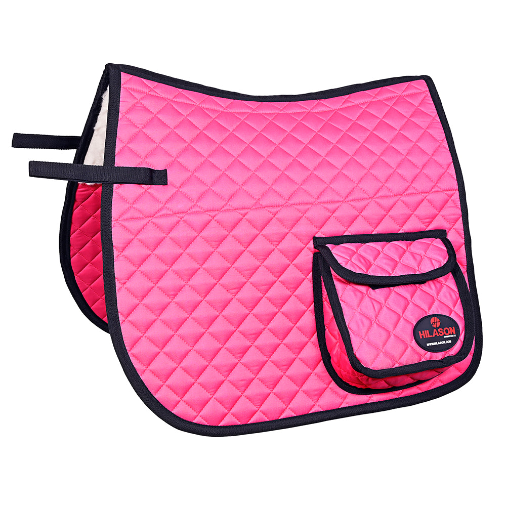 HILASON Western Horse Luxury Quilted Saddle Pads With Pockets