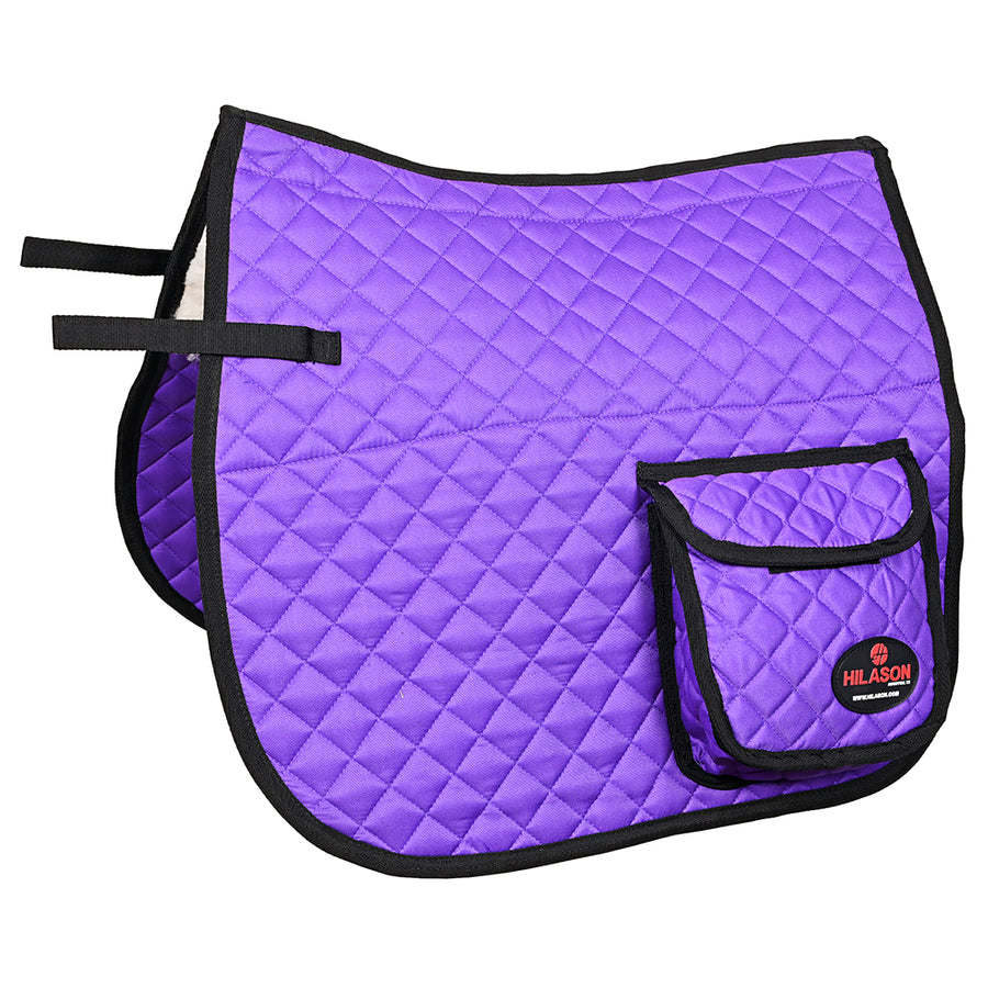 HILASON Western Horse Luxury Quilted Saddle Pads With Pockets - Uhorse
