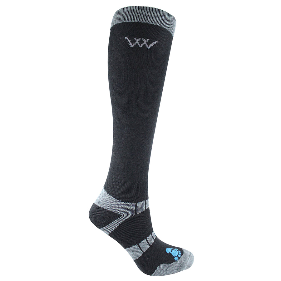 Large Woof Wear Horse Long Riding Sock 2 Pairs Black Gray - Uhorse