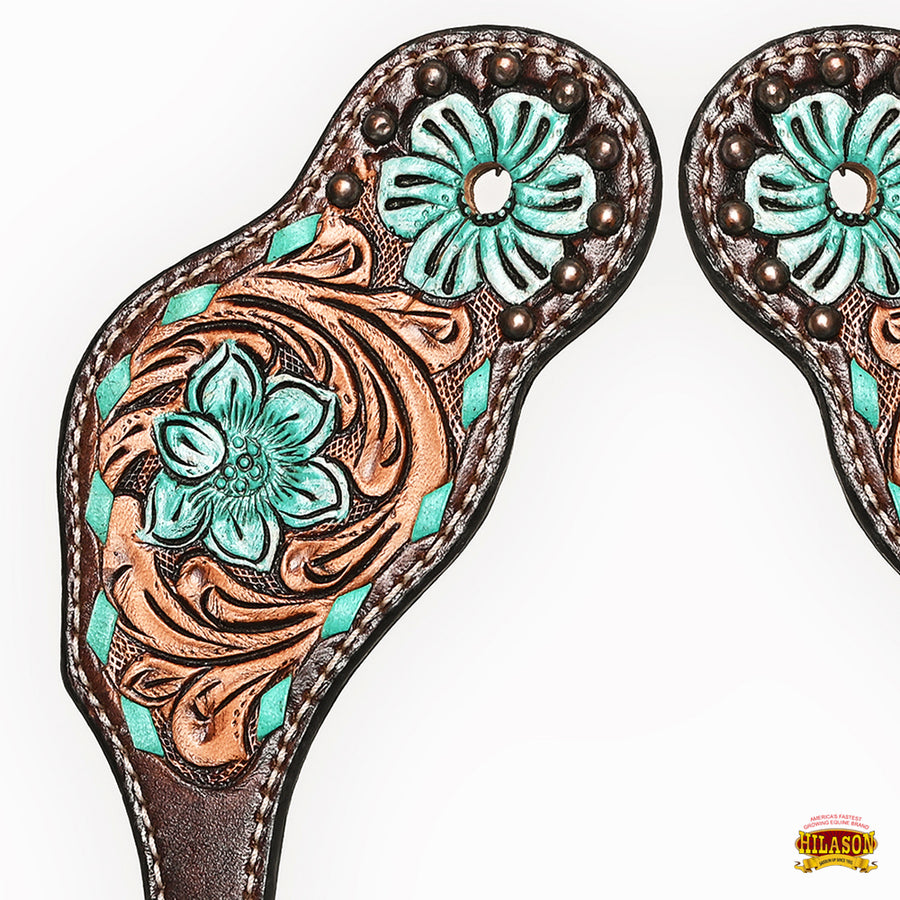 HILASON Hand-Tooled Leather Spur Straps for Men & Women – Western Design, Adjustable Fit