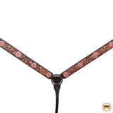 HILASON Western Horse Floral Headstall Breast Collar One American Leather Tack Set