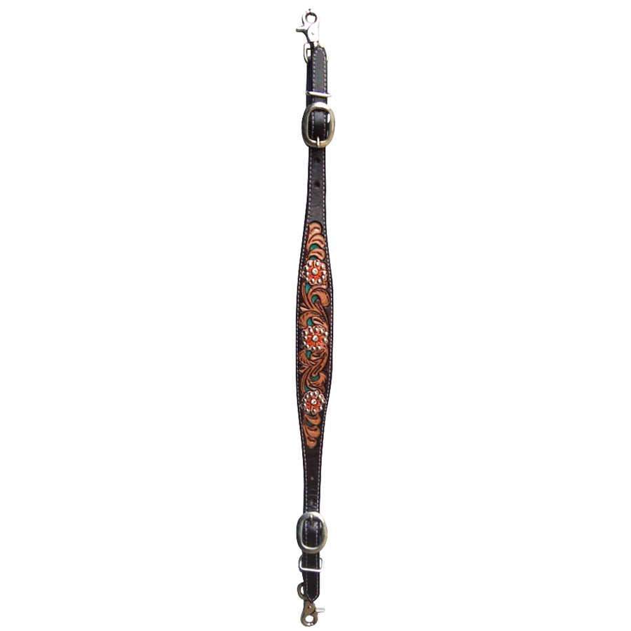 HILASON Western Horse Floral Headstall Breast Collar One American Leather Tack Set