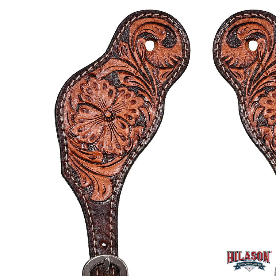 HILASON Hand-Tooled Leather Spur Straps for Men & Women – Western Design, Adjustable Fit