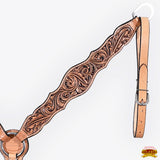 HILASON Western Horse Floral Headstall Breast Collar One American Leather Tack Set
