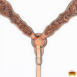 HILASON Western Horse Floral Headstall Breast Collar One American Leather Tack Set