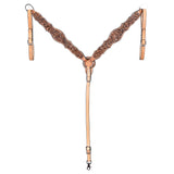 HILASON Western Horse Floral Headstall Breast Collar One American Leather Tack Set