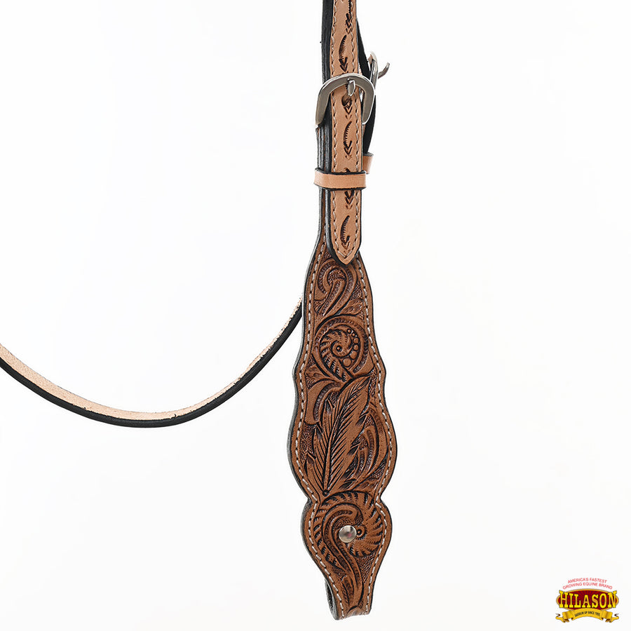 HILASON Western Horse Floral Headstall Breast Collar One American Leather Tack Set