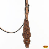 HILASON Western Horse Floral Headstall Breast Collar One American Leather Tack Set