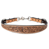 HILASON Western Horse Floral Headstall Breast Collar One American Leather Tack Set