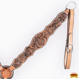 HILASON Western Horse Floral Headstall Breast Collar One Headstall American Leather Tack Set