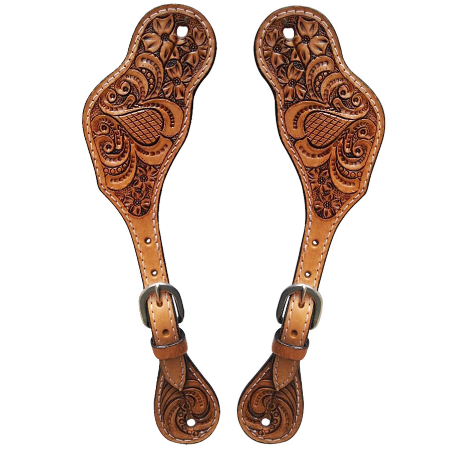 Hilason Leather Horse Riding Spur Strap Western Floral - Uhorse
