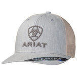Ariat Mens Hat Baseball Cap Snap Mesh R112 Embroidery Grey